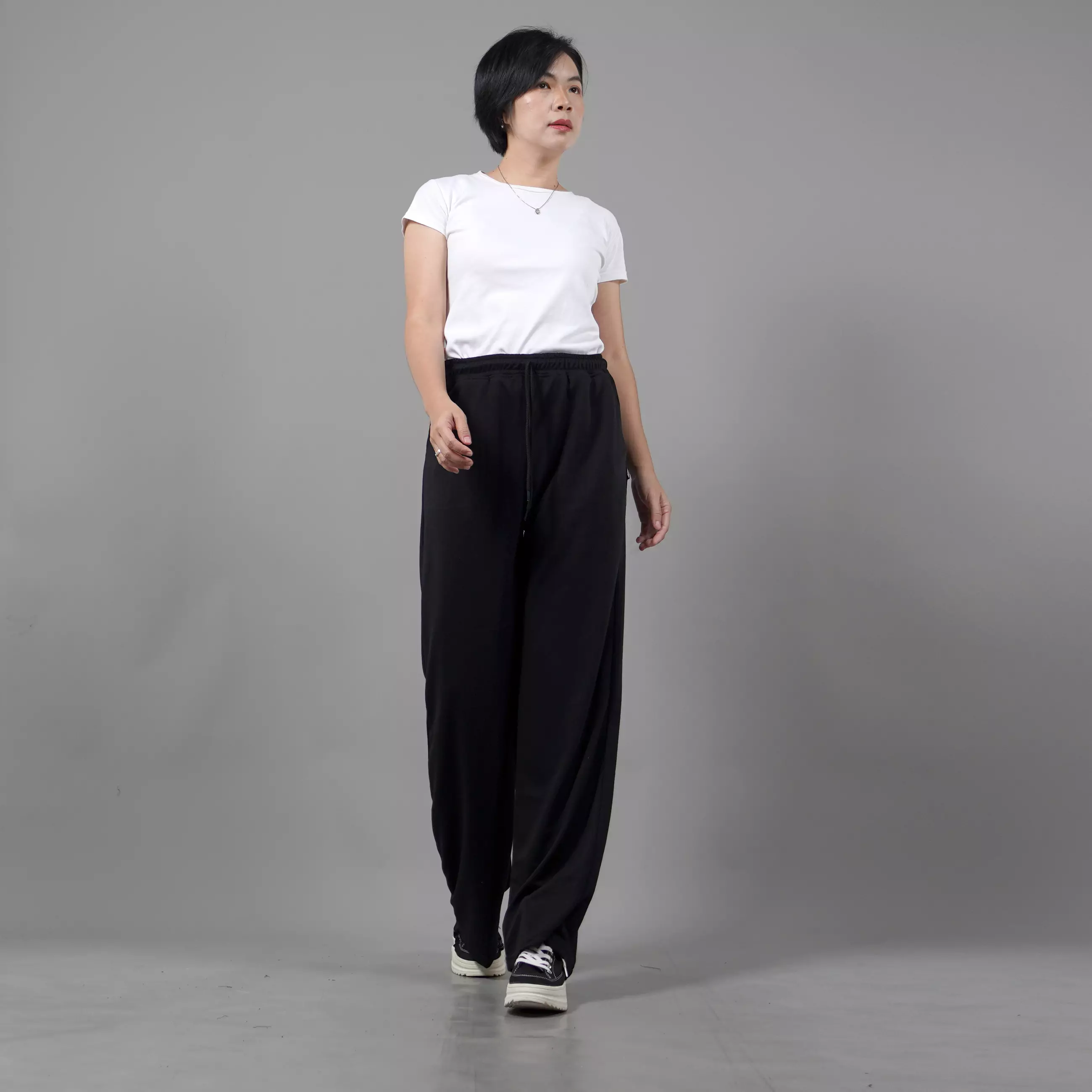 RIA Celana Panjang Wanita Kekinian Loose Pants Wanita - HITAM