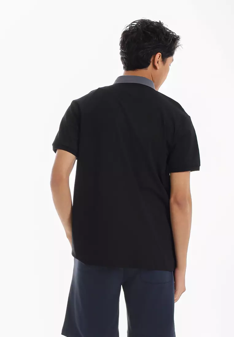Forest Premium Cotton 210gsm Cut & Sew Polo T Shirt Men  - 24017-01Black
