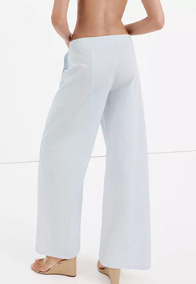 Straight-Leg Trousers With Detachable Scarf