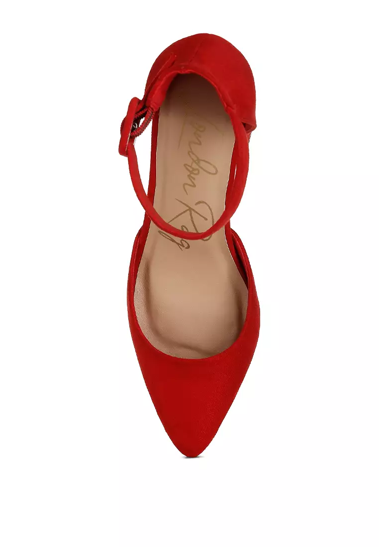 Mid Heeled Casual Sandals in Red