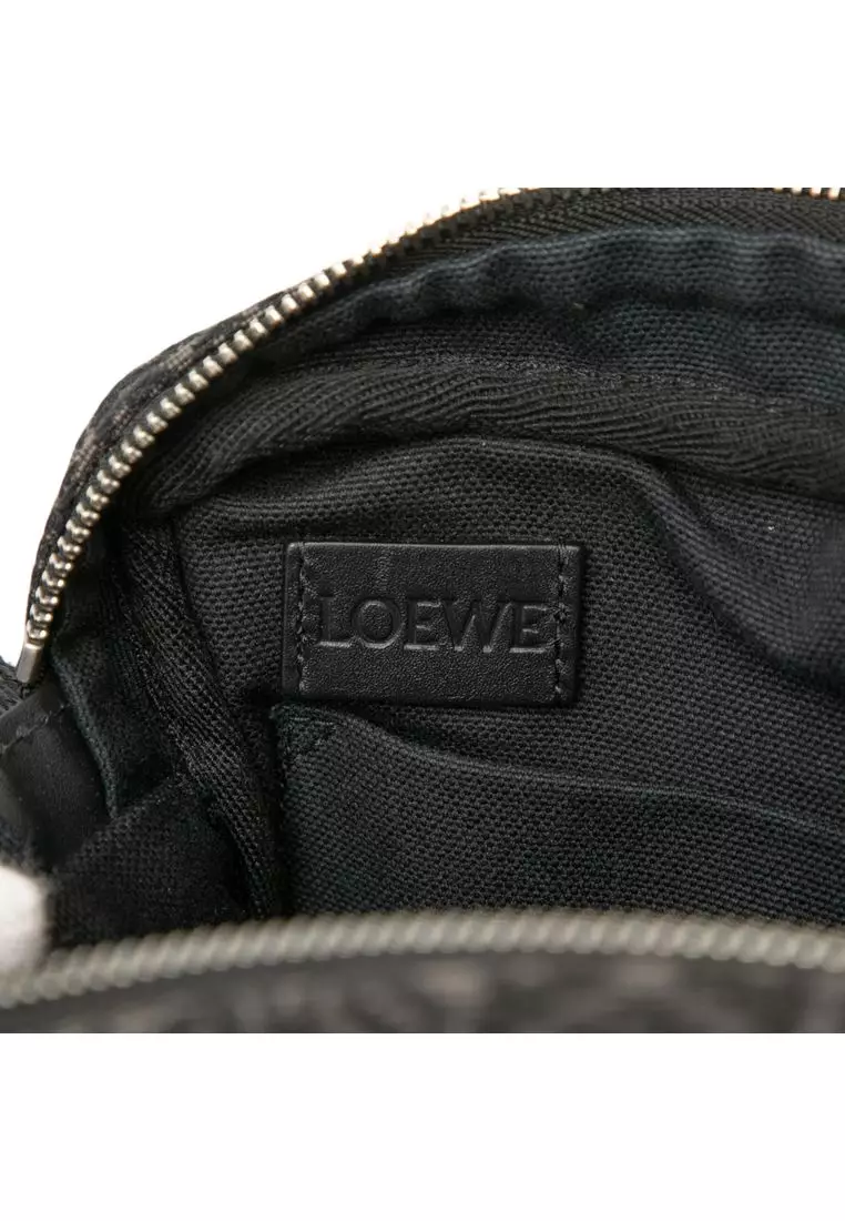 Pre-Loved Loewe Xs Anagram Canvas Military Messenger Bag