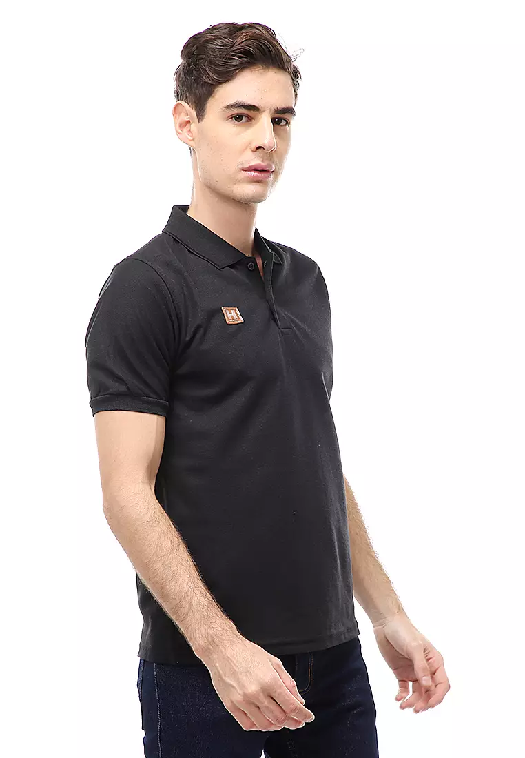 Jack Atasan Formal Pria T-Shirt Kaos Polo Polos Lengan Pendek Material Cotton ORIGINAL - Black