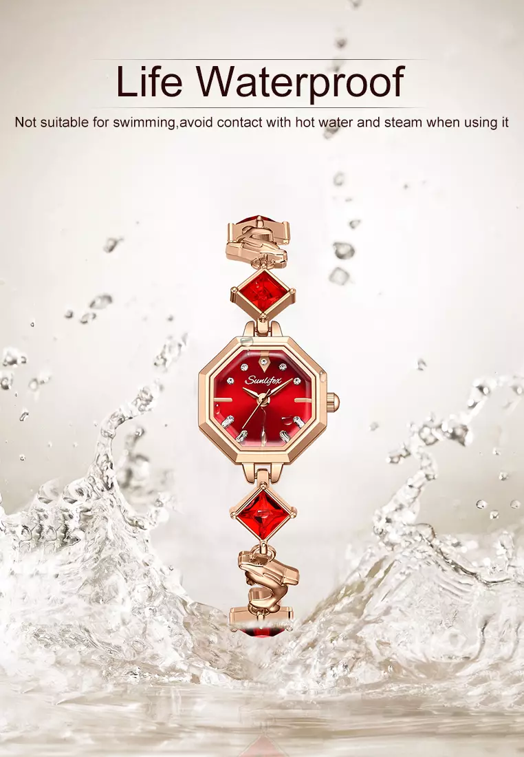 Jam Tangan Wanita 8015 Original Berlian Tali Gelang Korean Style Jam Tangan Cewek rosered