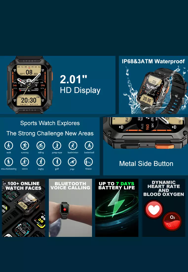 SmartWatch T8 Pro Layar Terang 2.01'' 320*385 TFT Anti Air IP67 Mode Multi-Olahraga green