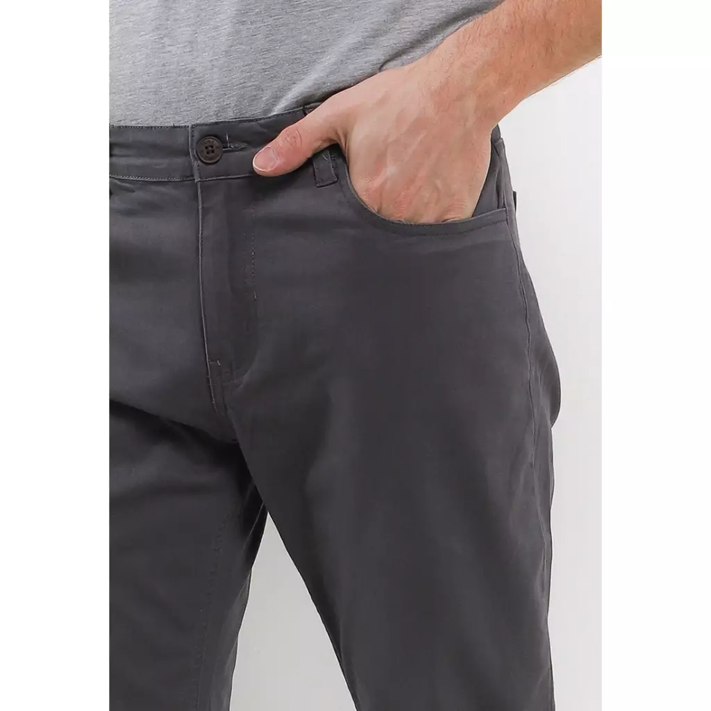 TRIPLE Celana Basic Stretch Regular Slim (304 858 DGR) - Dark Grey