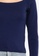 UniqTee 海軍藍色 Square Neck Long Sleeve Crop Top E7709AA260EC5DGS_2