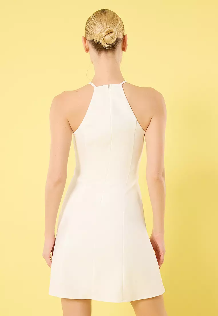 Bow and Cut-Out Mini Dress