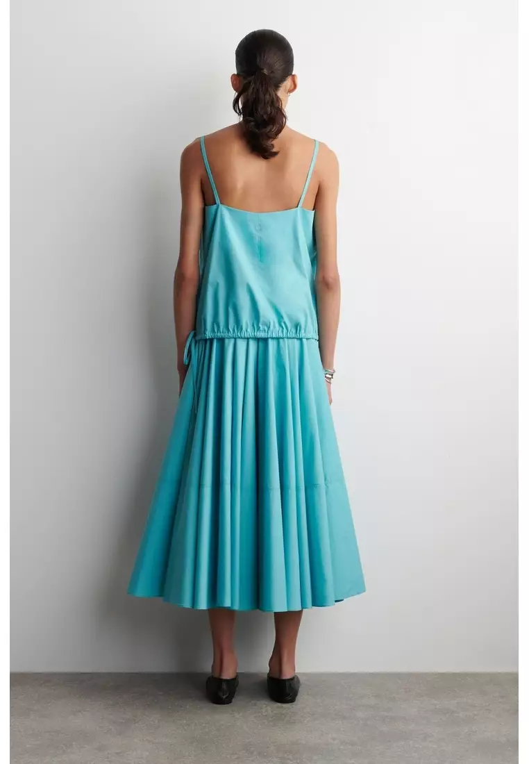 CIRCLE-CUT COTTON MIDI SKIRT