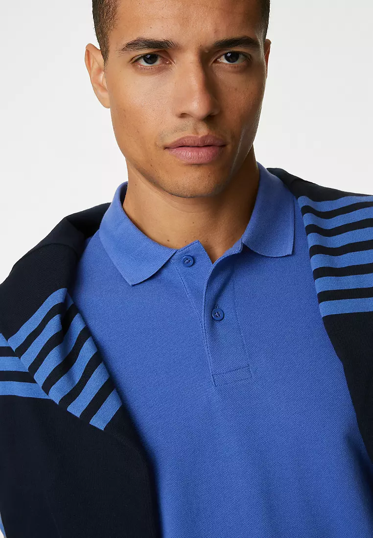 Pure Cotton Pique Polo Shirt