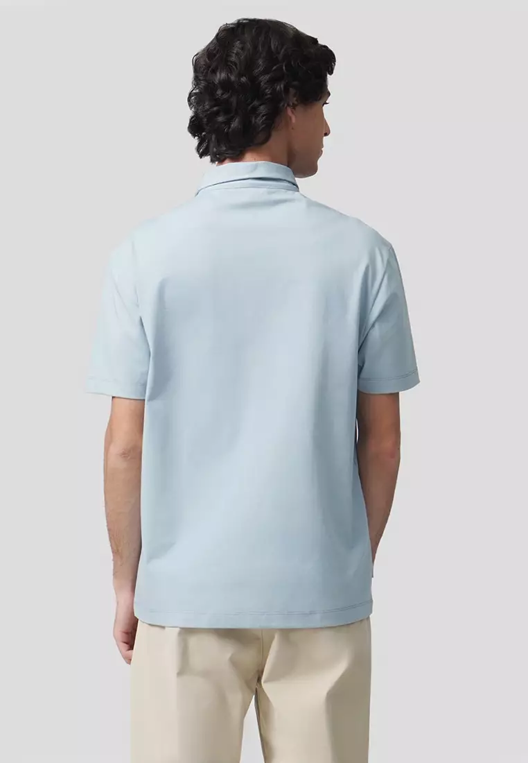 Regular Fit Polo Shirt With Self-Fabric Collar In Sorona