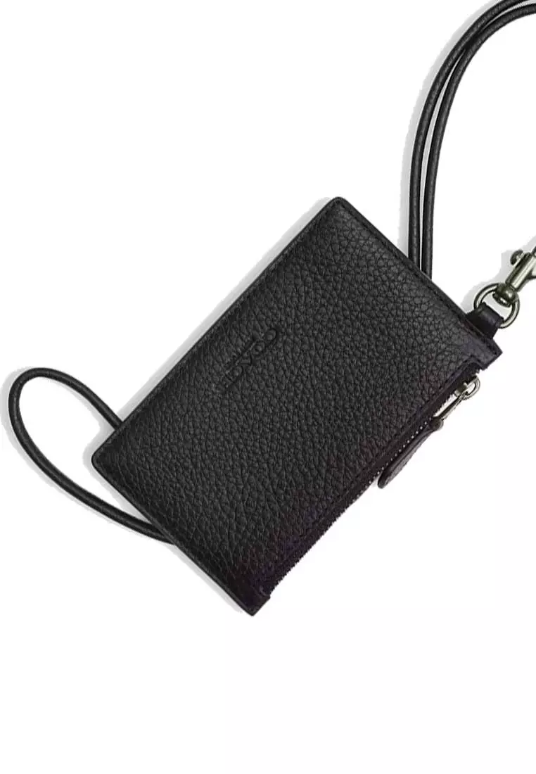 Zip Lanyard Card Case Black CAJ45
