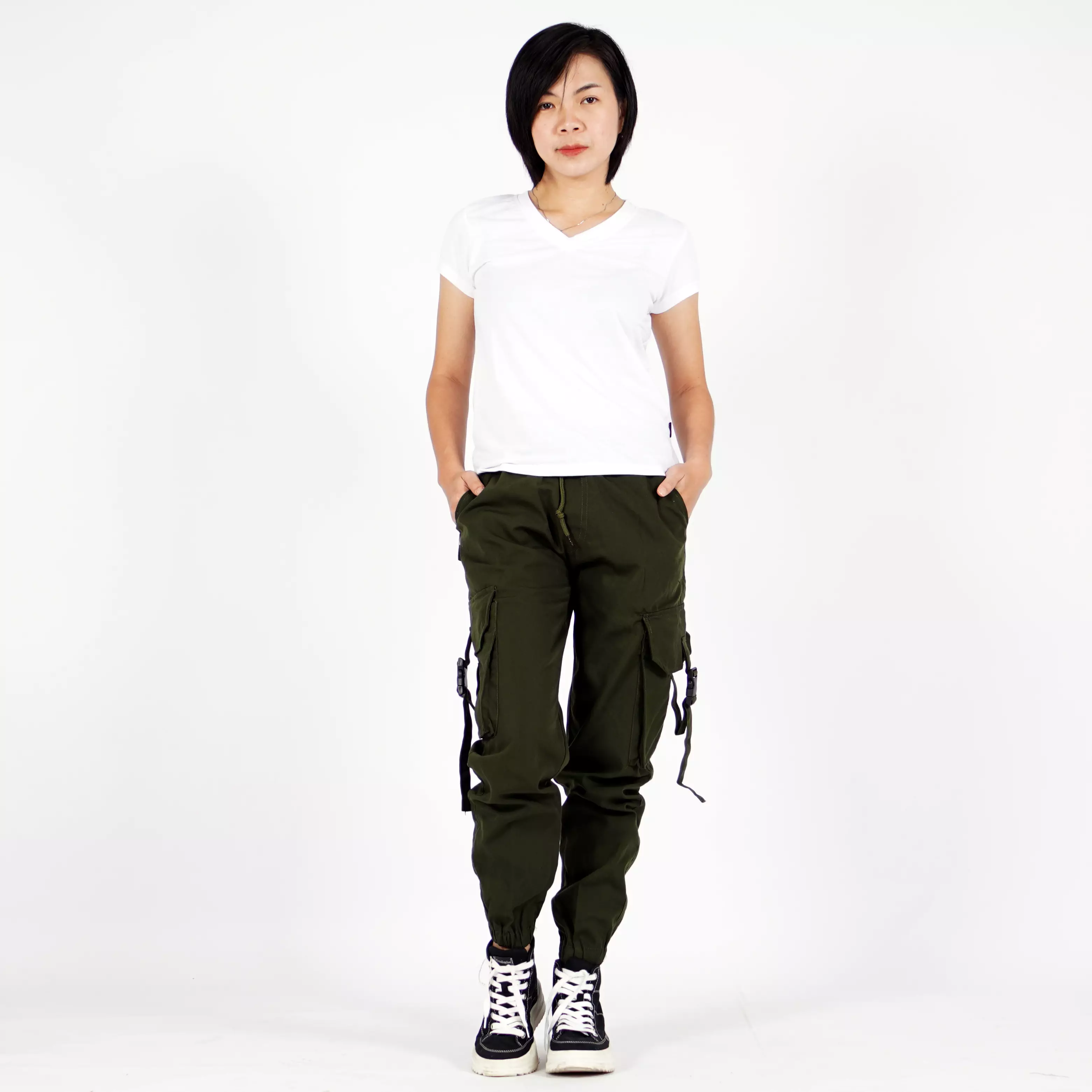 ARTHA Celana Hypebeast Celana Wanita Celana Cargo Jogger Pant - ARMY