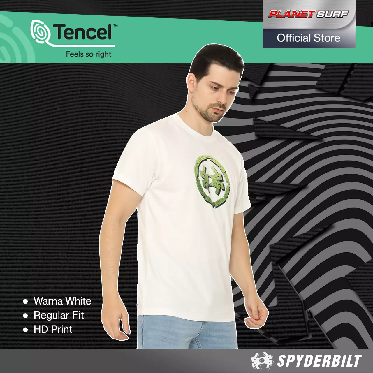 Spyderbilt Kaos Lengan Pendek Pria Blatt Tencel Men Tee Planet Surf