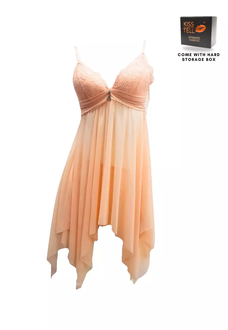 Premium Elvira Lingerie Corset Night Gown Nighties Teddy in Nude