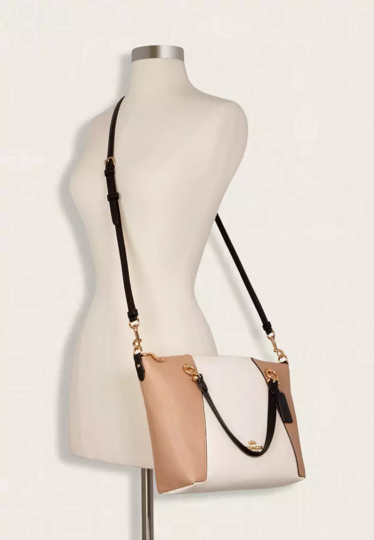 Coach Kacey Satchel Bag In Colorblock Chalk Multi