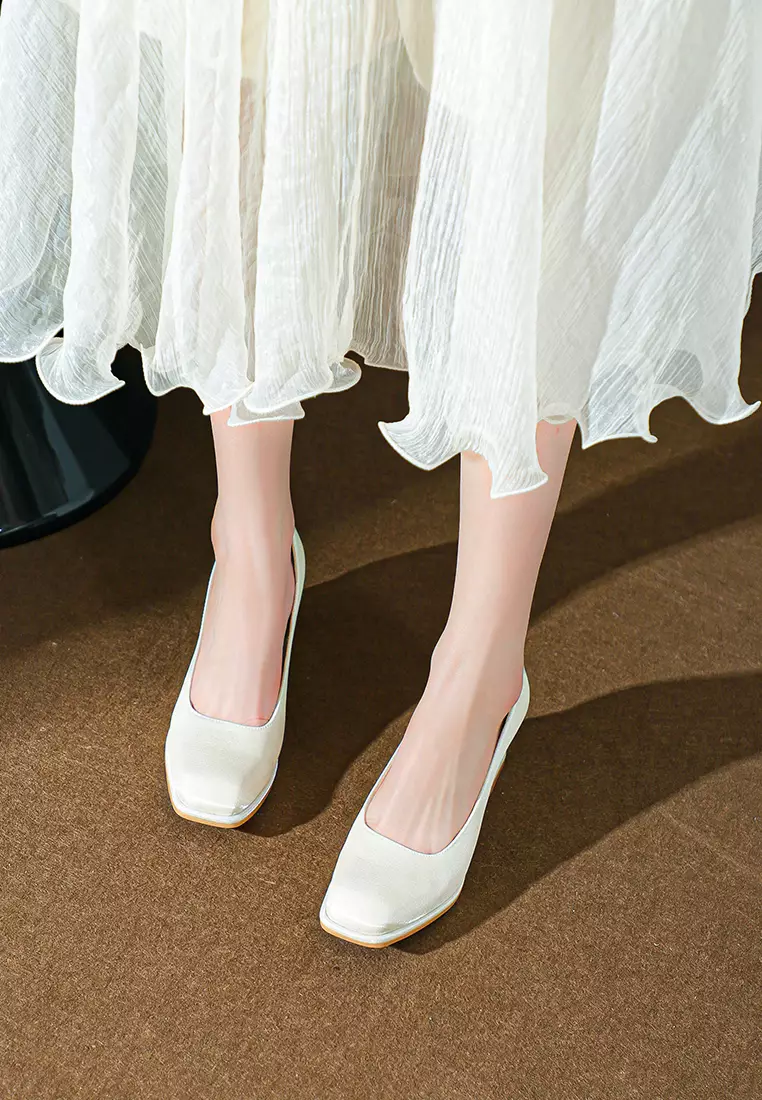 5CM 方頭綢緞高跟鞋 BY599-1