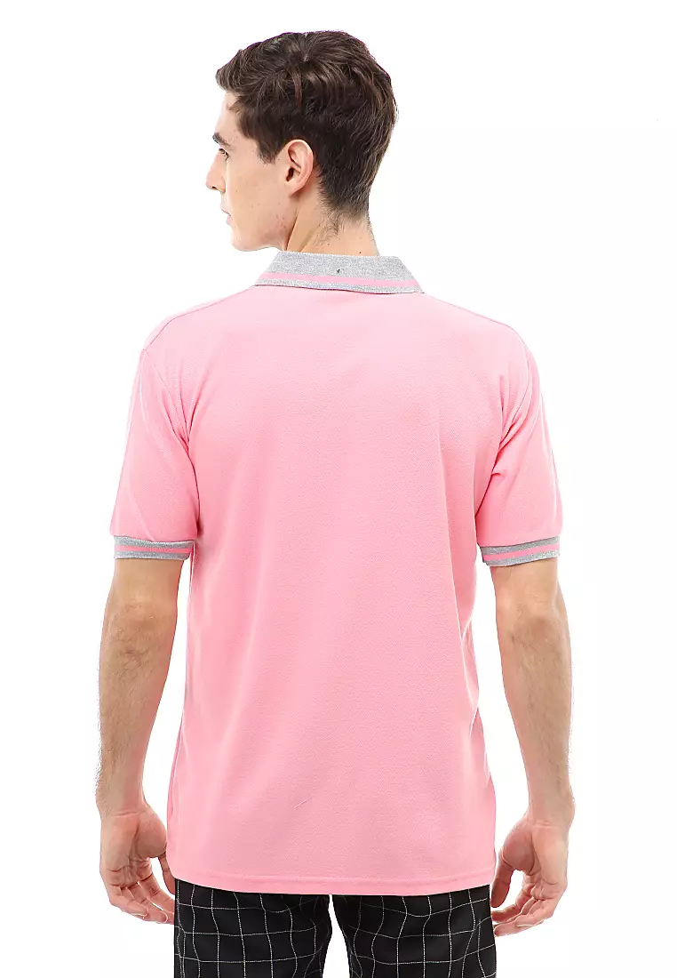 Jack T-Shirt Atasan Kasual Kaos Polos Pria Kerah Lengan Pendek Material Cotton ORIGINAL - Pink