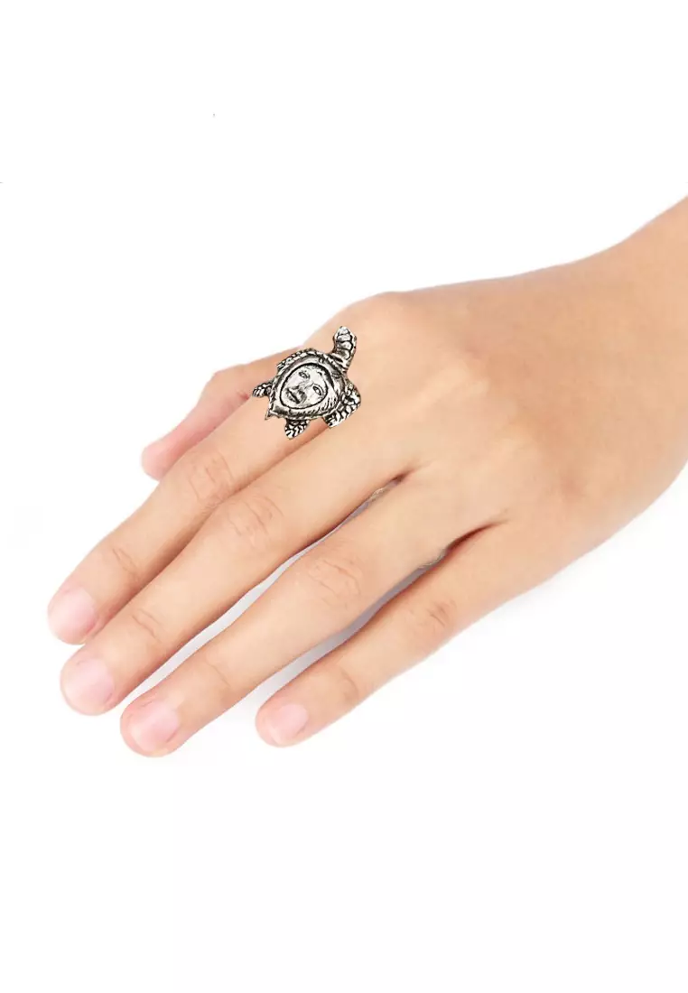 Turtle Face Ring Cincin Wanita Silver