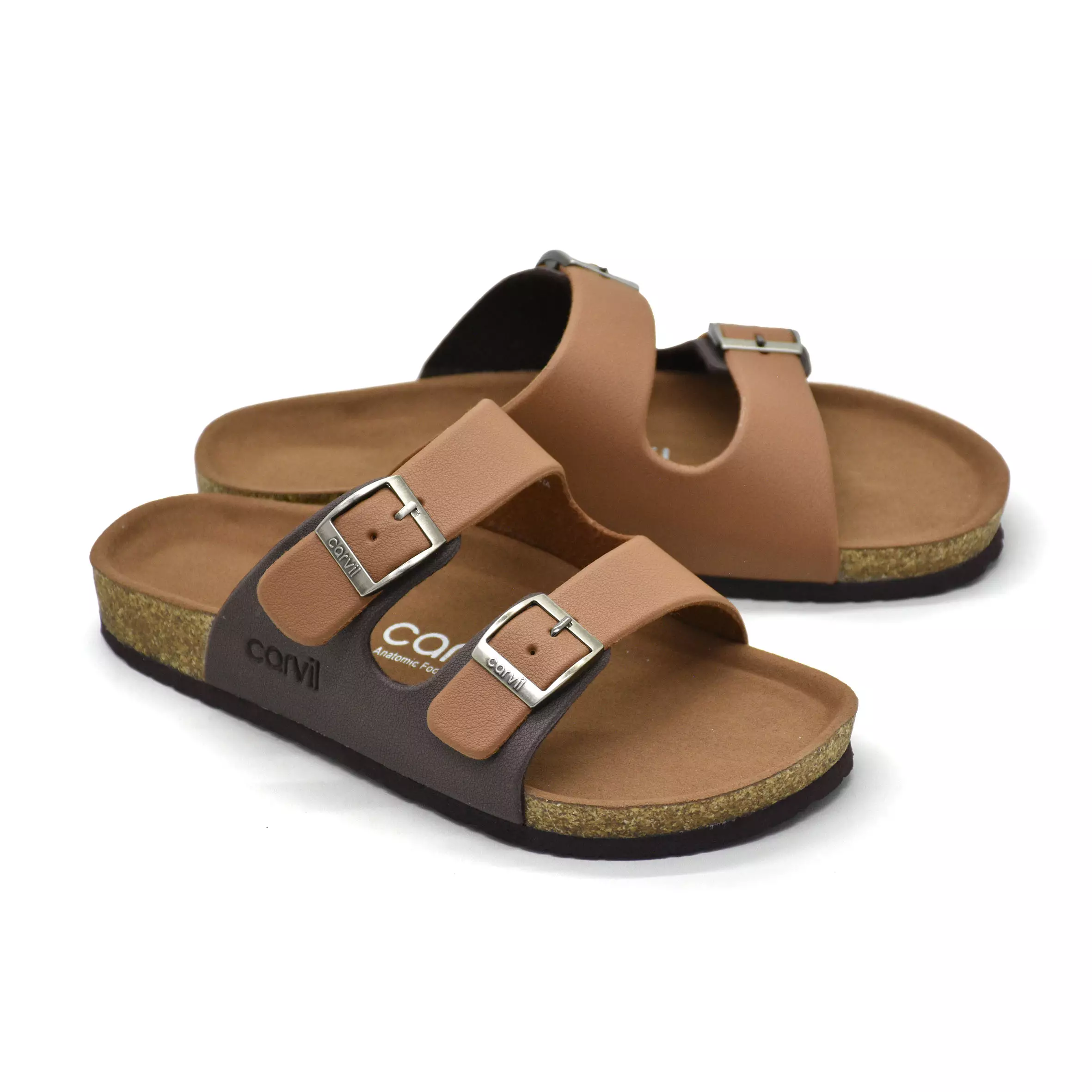 Carvil Sandal Pria Munich-02 M Stone/Dark Brown