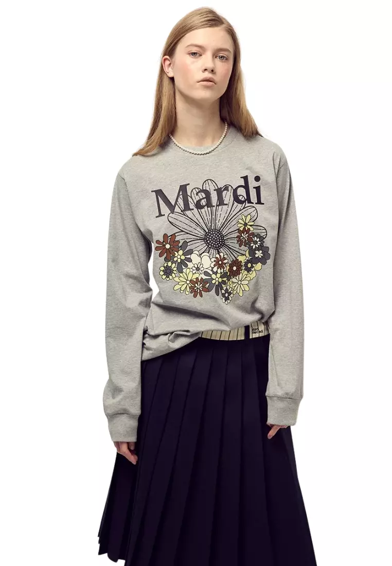 Tshirt Long Sleeve Flowermardi Jardin - Grey Black
