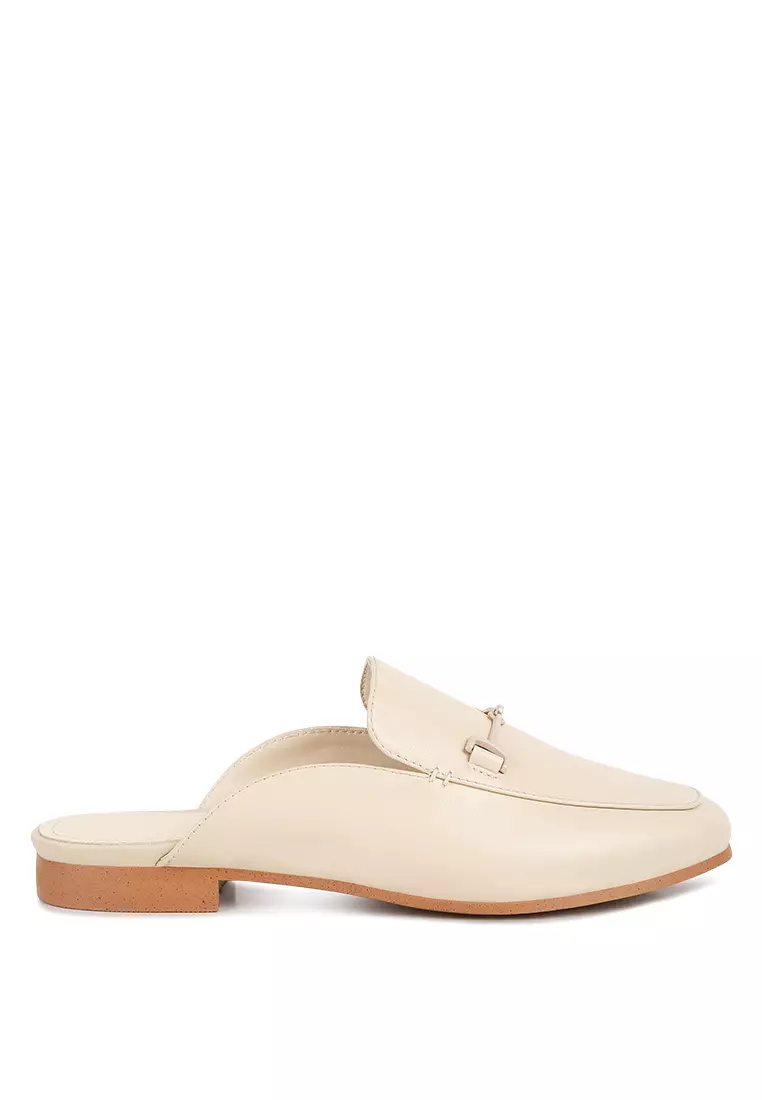 Discount on Rag & Co.  shoes - SKU: Beige Horsebit Embellished Mules