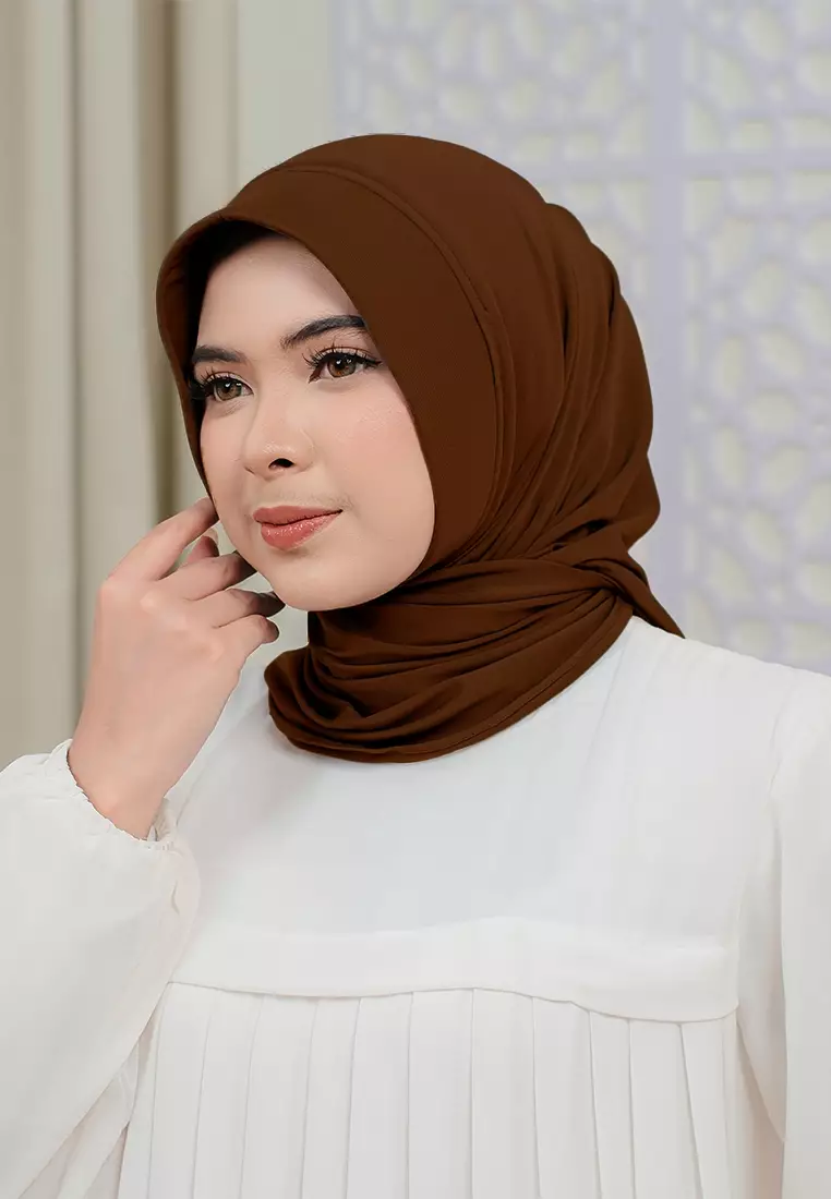 HIJAB INSTAN SOFTPAD AMEENA - BROWN