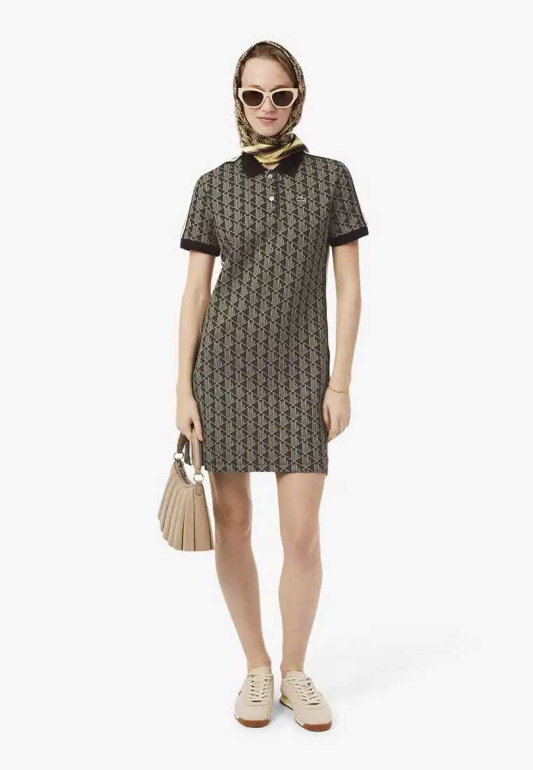 Slim Fit Monogram Jacquard Polo Dress