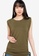 ZALORA BASICS green Shoulder Pad Ruched Sides T-Shirt A0542AABDD5512GS_3