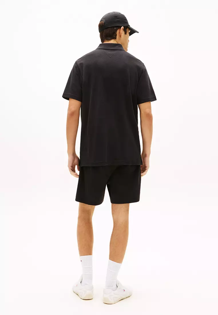 Badge Regular Fit Waffle Knit Polo Shirt - Tommy Jeans