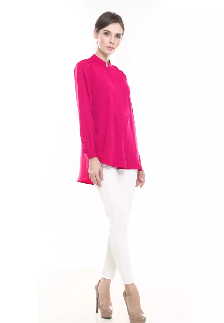 Eva Suit Top in Strike Pink