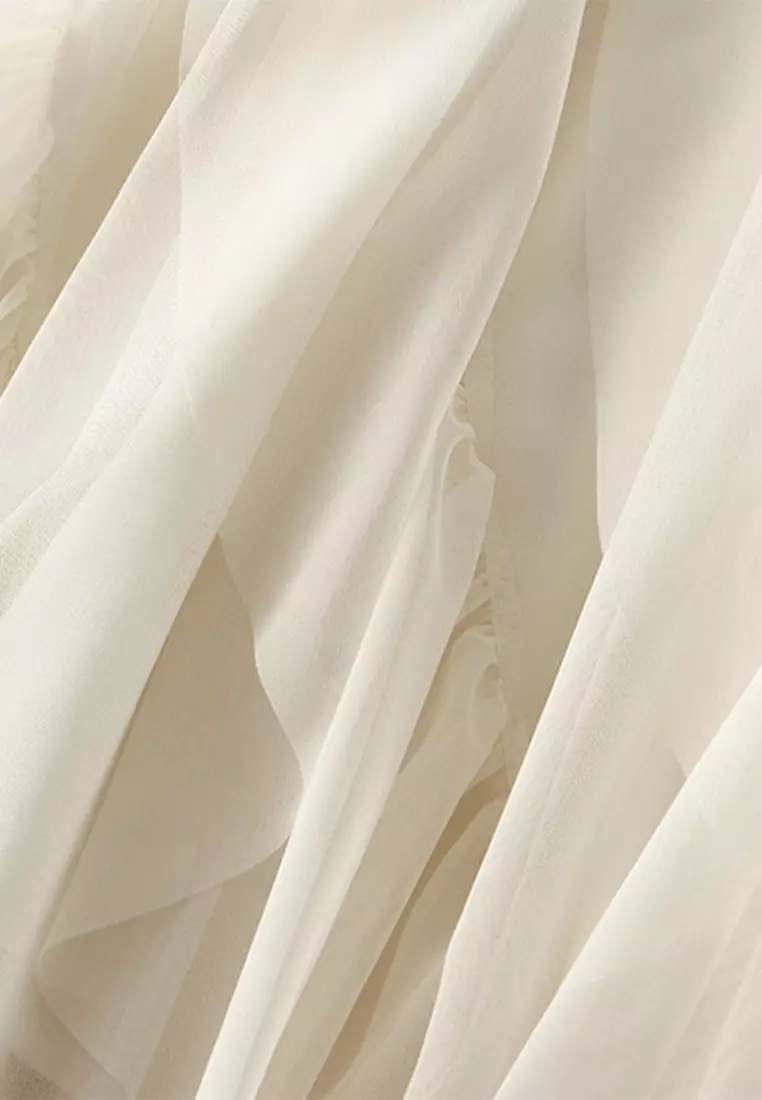 Ruffles Gauze Maxi Skirt AF-D8808