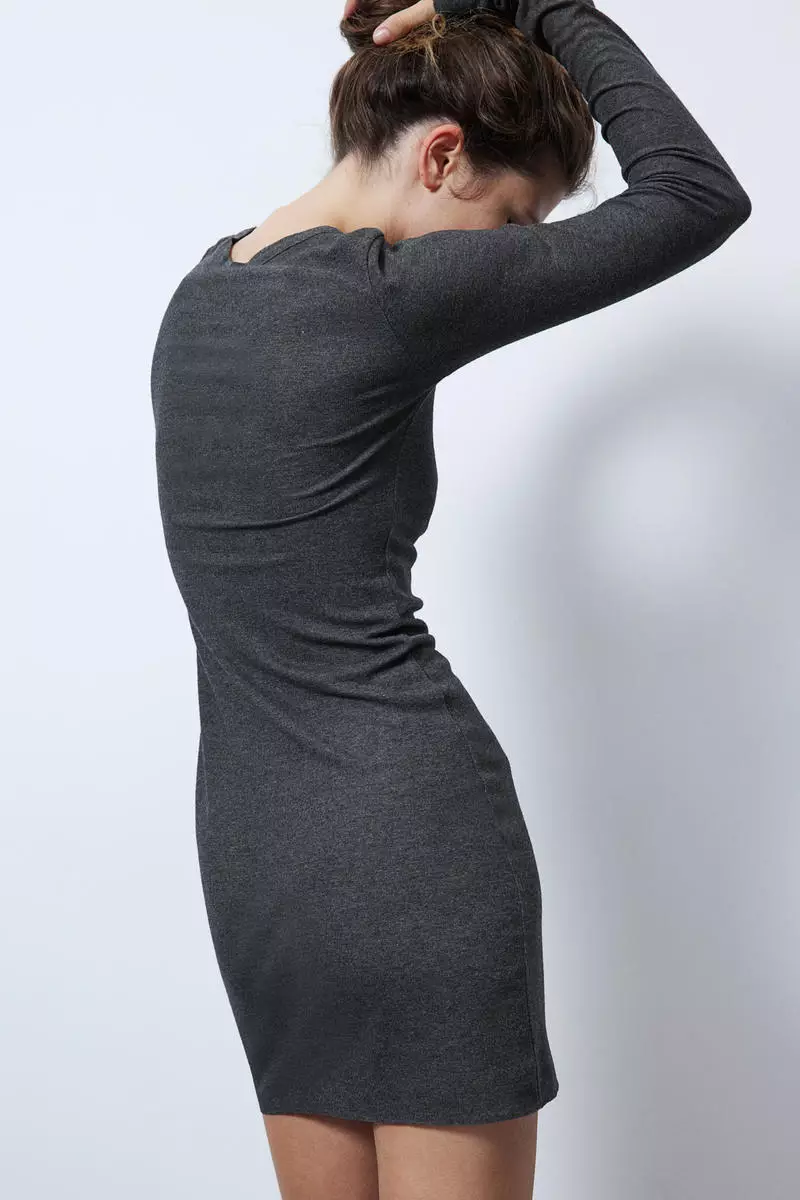grey bodycon dress h&m Women's Gray Draped Bodycon Maxi Dress