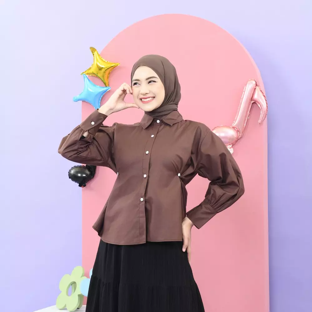 Dyandra Kemeja - Coffee M19730 R42S2