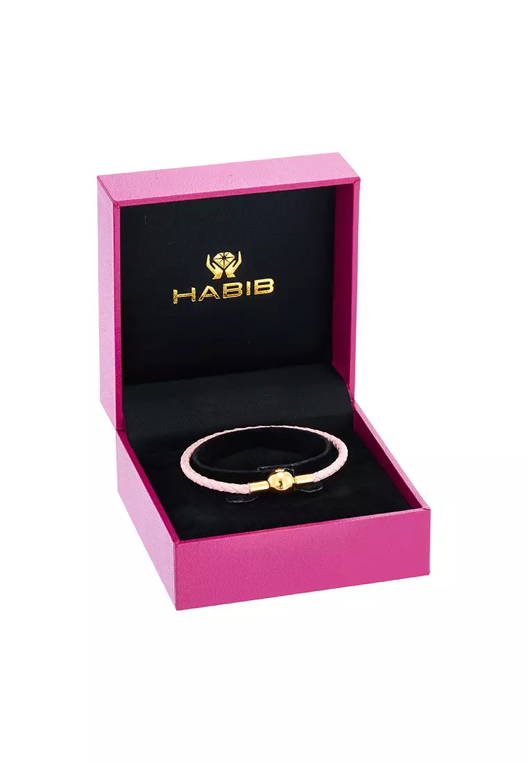 HABIB Leather Bracelet WWGB2220723 (Pink Colour)