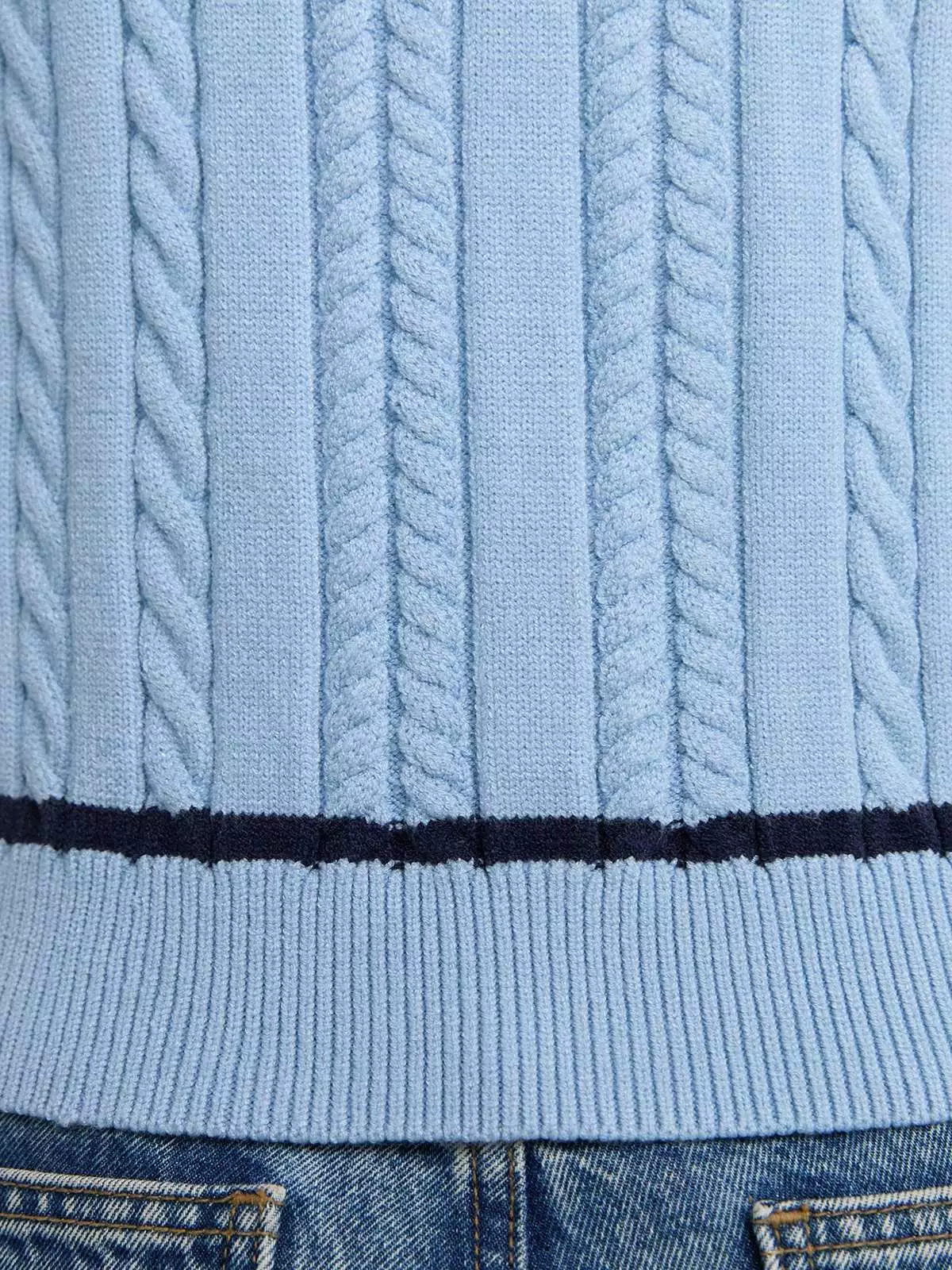 Cable Knit Top - Baby Blue
