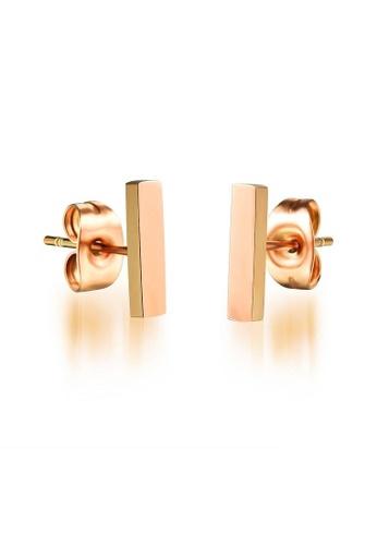 Air Jewellery gold Luxurious Rectangular Earring In Rose Gold 30558AC5FD08B8GS_1