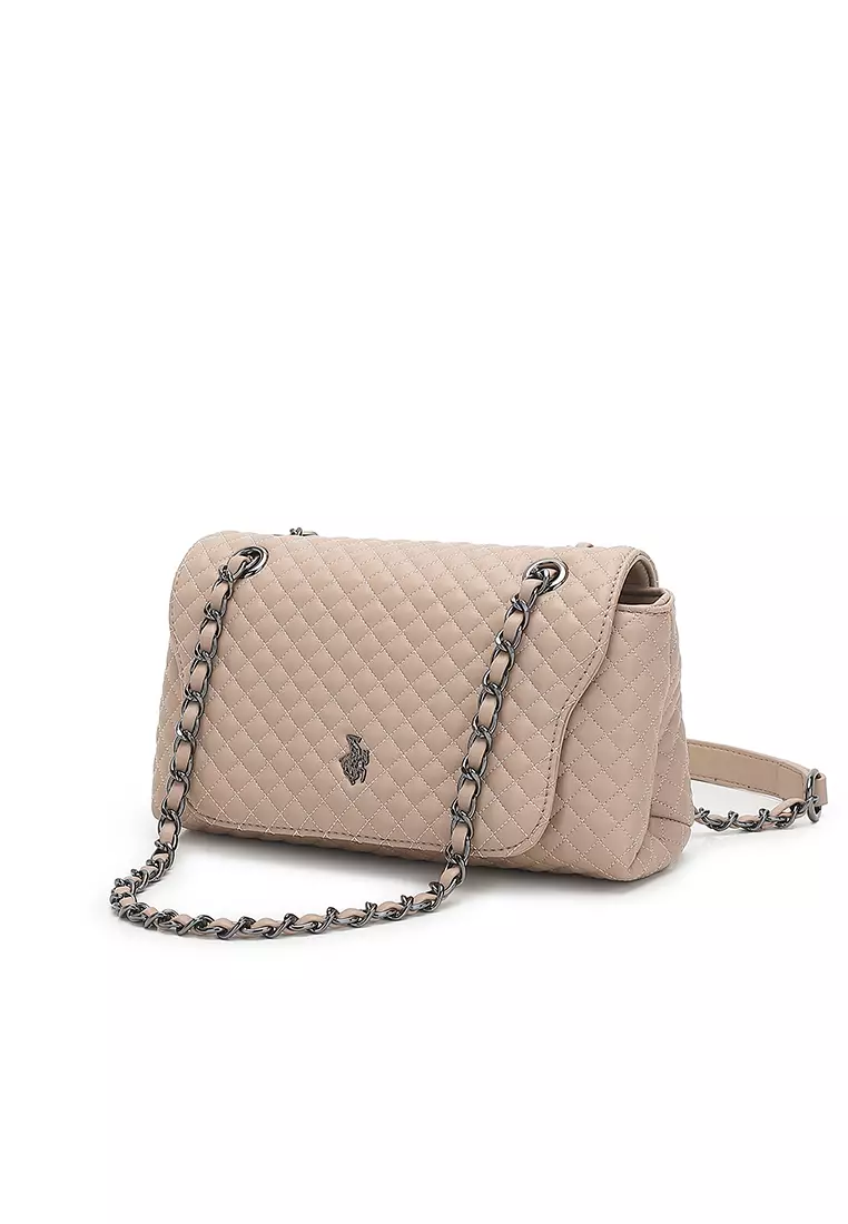 Women's Quilted Sling Bag / Crossbody Bag - Khaki