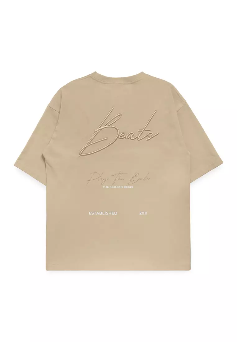 Select 3D Embroidery Oversized Tee- Khaki
