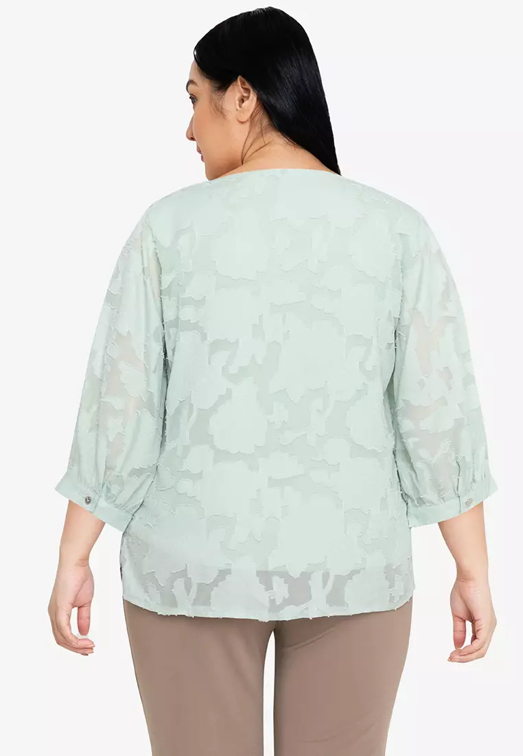 Buy Divina Divina Plus Size Special Fabric Puff Sleeve Blouse With