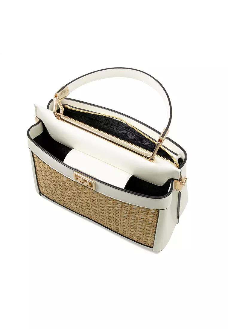 Ducier Large Rattan Tote Bag White