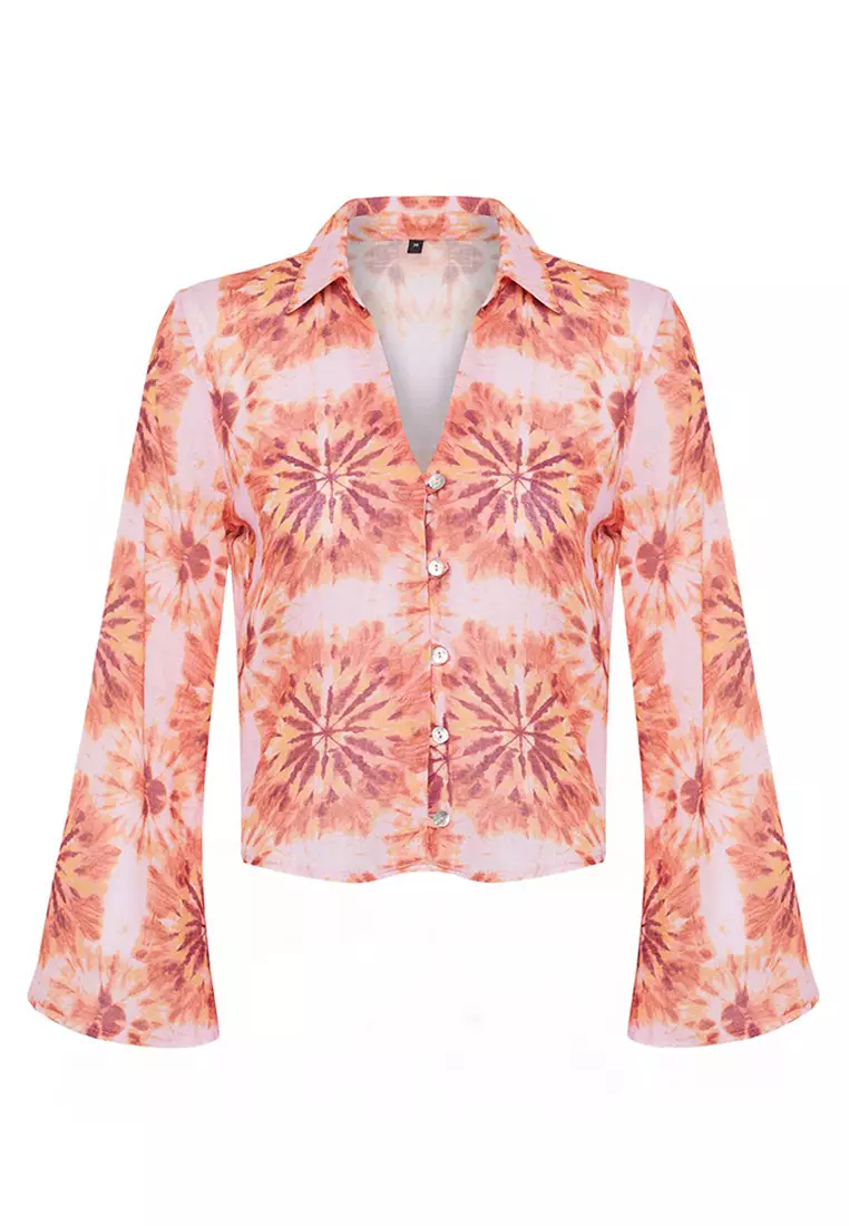 Patterned Crop Shirt