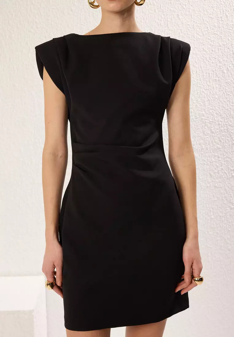 Basic Mini Dress with Shoulder Pads