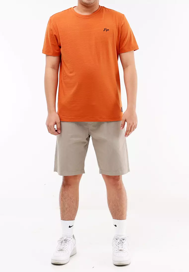 Round Neck Streaky Short Sleeves