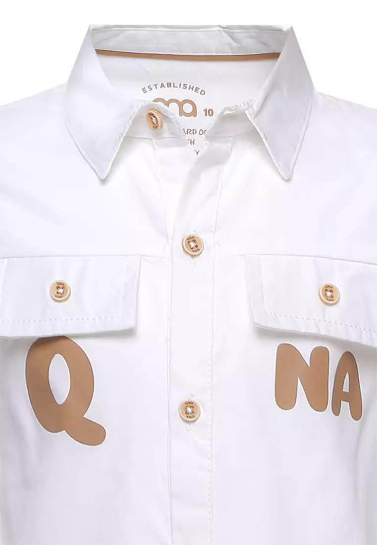 Qna Boy Carmelo Kemeja Pendek Anak Putih