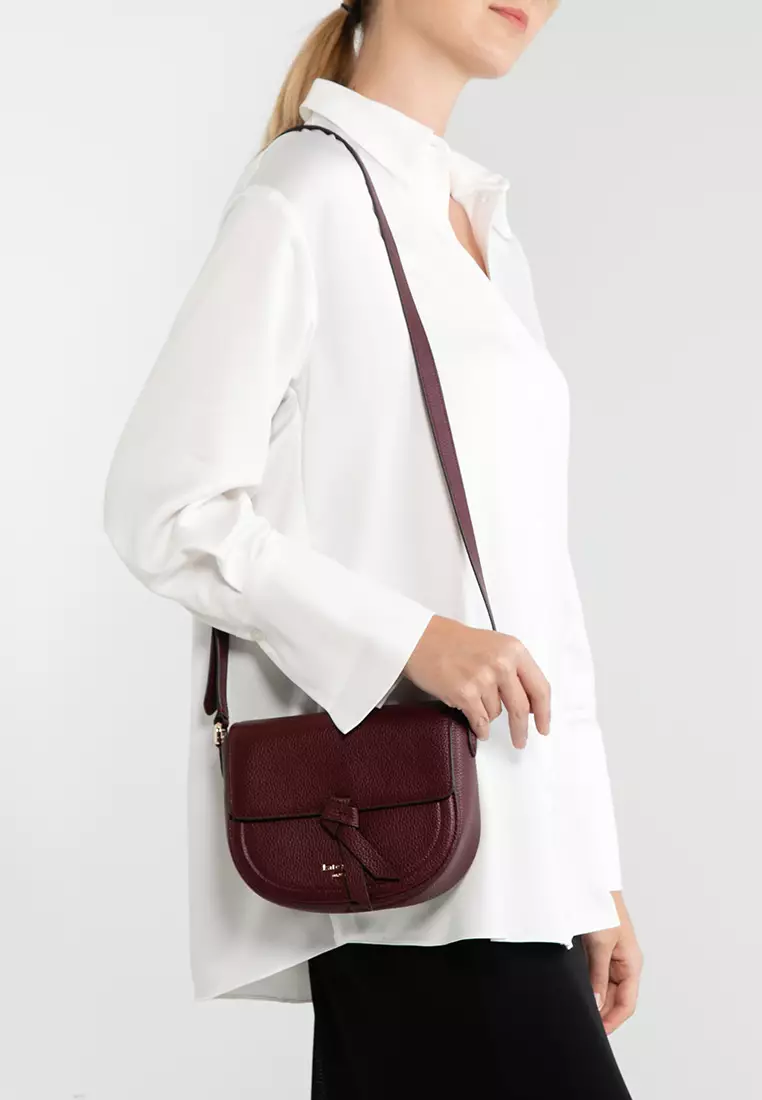 Buy Kate Spade Knott Pebbled Leather Medium Saddle Bag Online | ZALORA ...