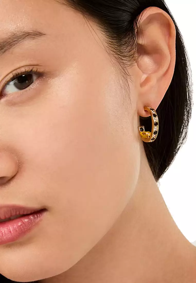 Hit The City Taxi Hoops Earrings in Yellow Multi KK016