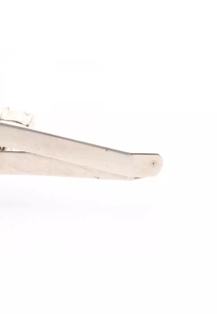 Pre-Loved MIU MIU headband GP Rhinestone Fake pearl gold off white clear