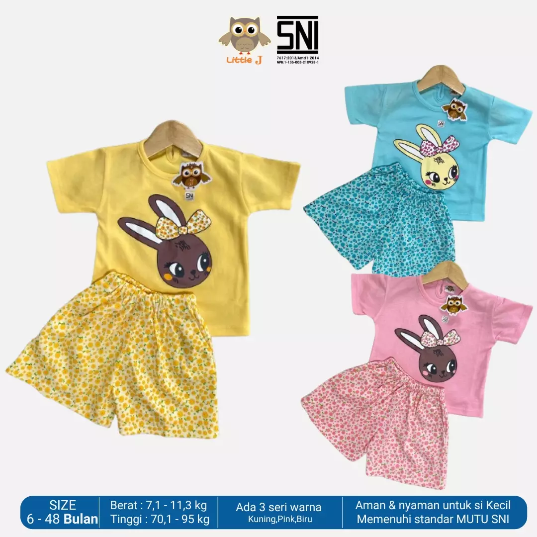 Little J -  Setelan Anak Perempuan - Stelan Baju Anak Cewek 12 Bulan 48 Bulan