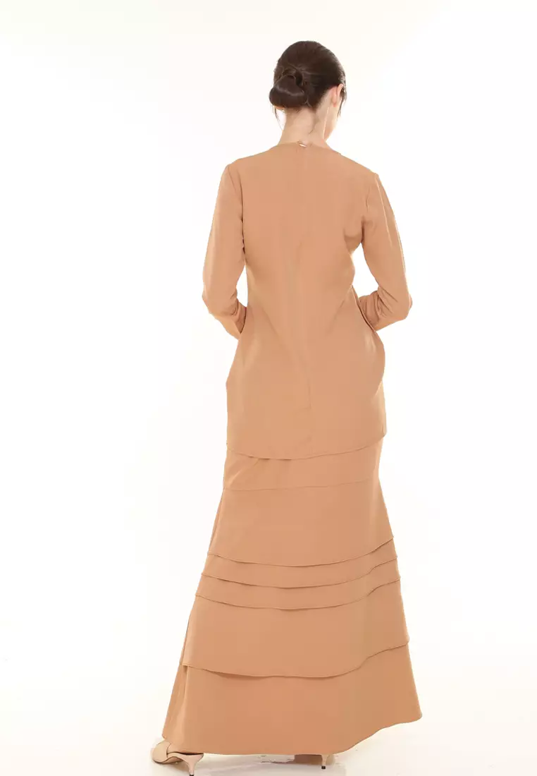 Isabella Multi Layer Kurung Modern in Taupe Brown