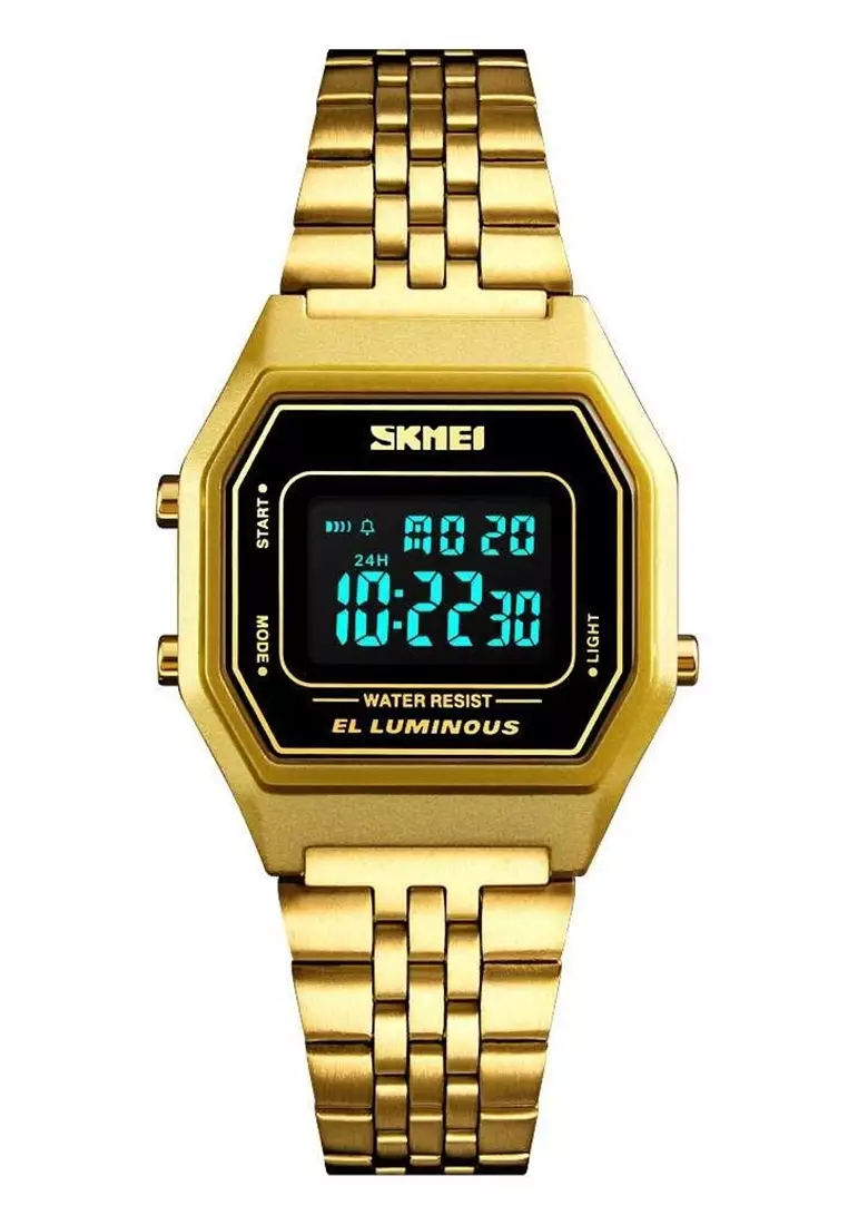 Jam Tangan Kasual Digital Pria Waterproof 30m Strap Tali Material Stainless Steel SJ79 ORIGINAL